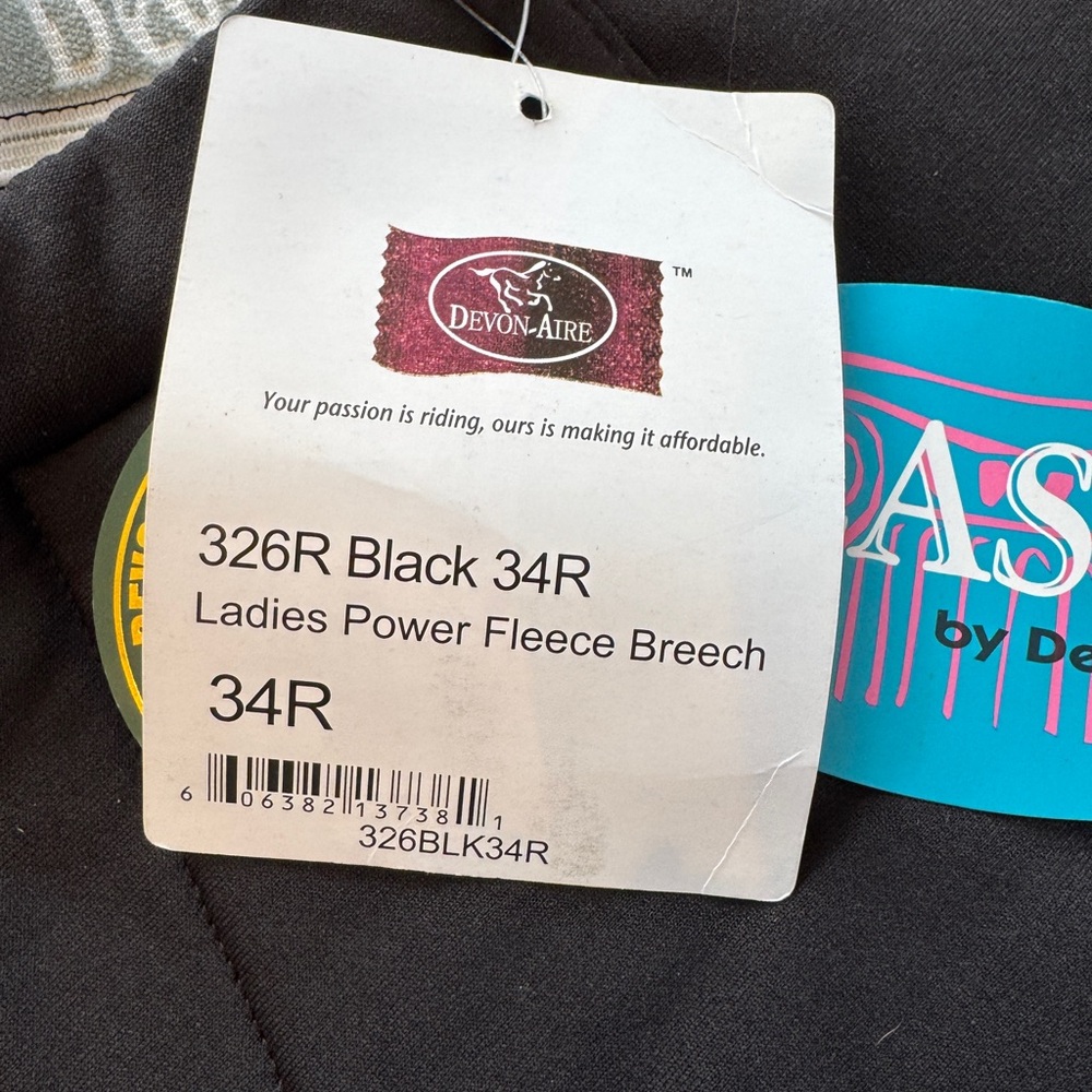 Women’s Devon Aire Equestrian Power Fleece Breech- Size 34R NWT - Picture 5 of 11